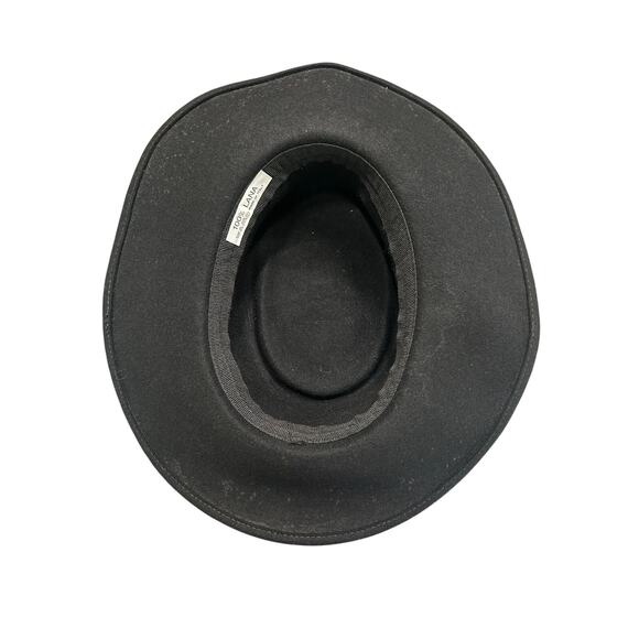 Vintage- Wool- Made in Italy- Black Fedora Hat- Velvet bow trim- some wear - Picture 8 of 8